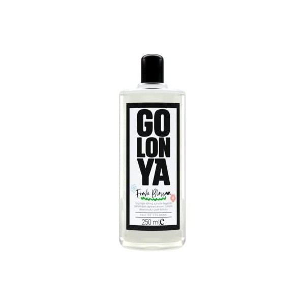 Golonya - FRESH BLOSSOM - Flacon deau de Cologne - Bouteille de Kolonya 250ml - Rafraîchissant - Intense - Senteur Florale -