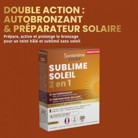 Santarome - Sublime Soleil 2en1 - Complément alimentaire Autobronzant et Préparateur Solaire - Complexe de caroténoïdes - 30 