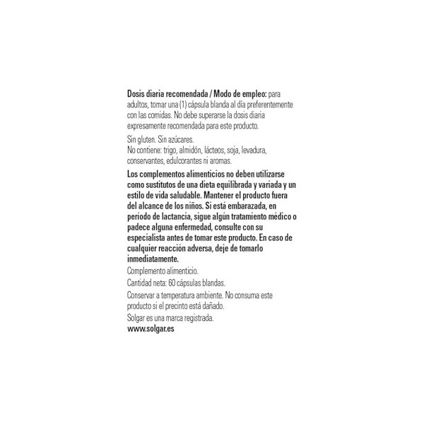 Solgar Bêta-Carotène 60 Gélules Bêta-Carotène