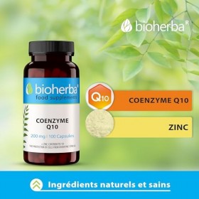 Coenzyme Q10 – 100 Gélules de 200 mg | Complément avec zinc – par BIOHERBA Coenzyme Q10