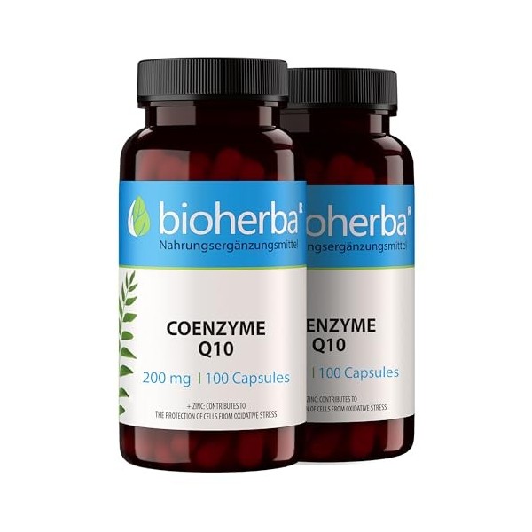 Coenzyme Q10 – 100 Gélules de 200 mg | Complément avec zinc – par BIOHERBA Coenzyme Q10