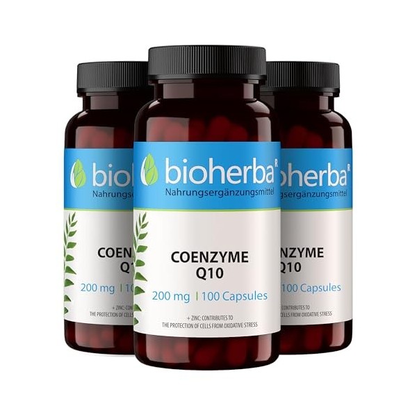 Coenzyme Q10 – 100 Gélules de 200 mg | Complément avec zinc – par BIOHERBA Coenzyme Q10