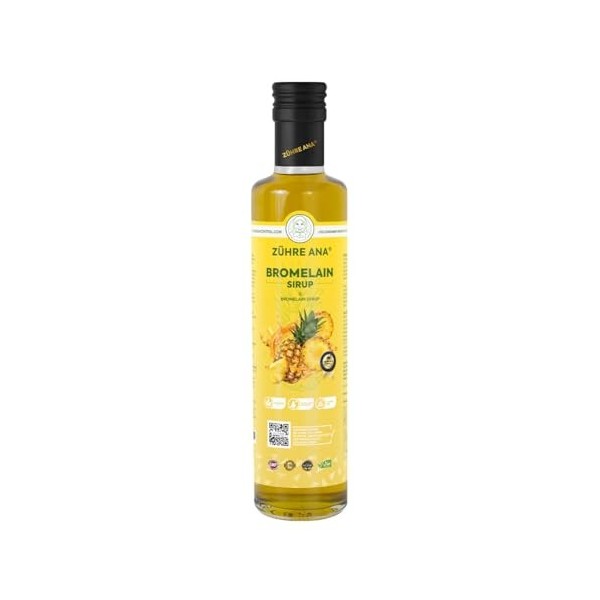Zühre Ana Sirop de bromélaïne - Coenzyme Q10 - Extrait dananas naturel - Végétalien 250 ml Coenzyme Q10