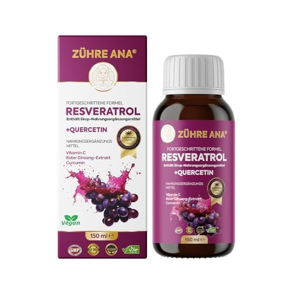 Zühre Ana Sirop de bromélaïne - Coenzyme Q10 - Extrait dananas naturel - Végétalien 250 ml Coenzyme Q10
