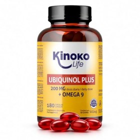 UBIQUINOL Plus 180 Capsules 200 mg Dose Journalière Coenzyme Q10 Réduite 100 mg par Capsule Oméga 9 Huile d’Olive Vierge Extr