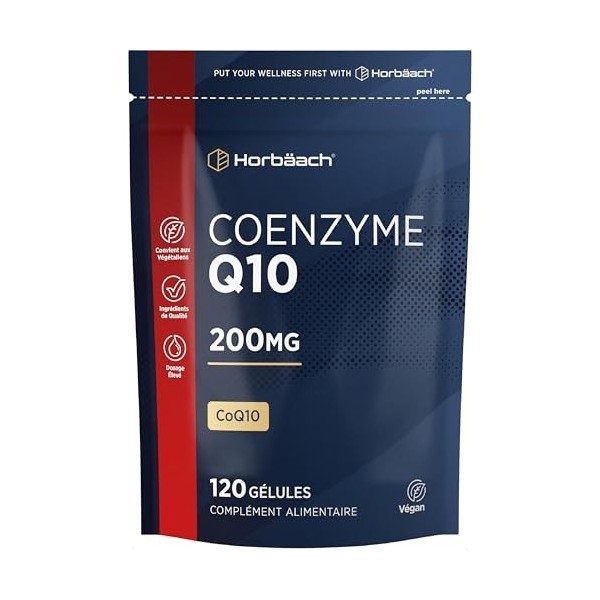 Coenzyme Q10 | 200mg Ubiquinone | CoQ10 200mg | 120 comprimés | Convient aux végétariens et végétaliens | Horbaach
