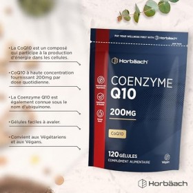 Coenzyme Q10 | 200mg Ubiquinone | CoQ10 200mg | 120 comprimés | Convient aux végétariens et végétaliens | Horbaach
