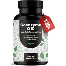 Coenzyme Q10 200mg - 130 Gélules - Issu de la Fermentation, Vegan - Produit en Allemagne - Coq10 - Testé en laboratoire