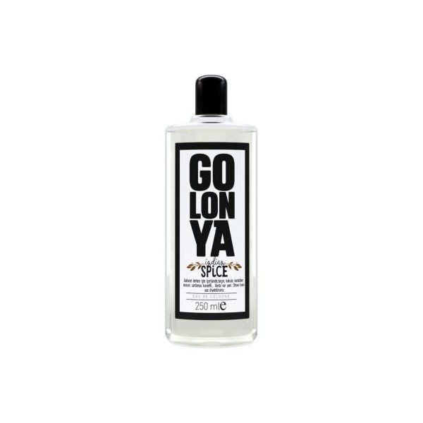 Golonya - SPICE - Flacon deau de Cologne - Bouteille de Kolonya 250ml - Rafraîchissant - Intense - Senteur Mix dEpices - Pa