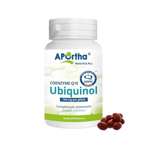 APOrtha Kaneka Ubiquinol Coenzyme Q10 100 mg 60 gélules I CoQ10 gélules hautement dosées 100 mg I Haute biodisponibilité grâc