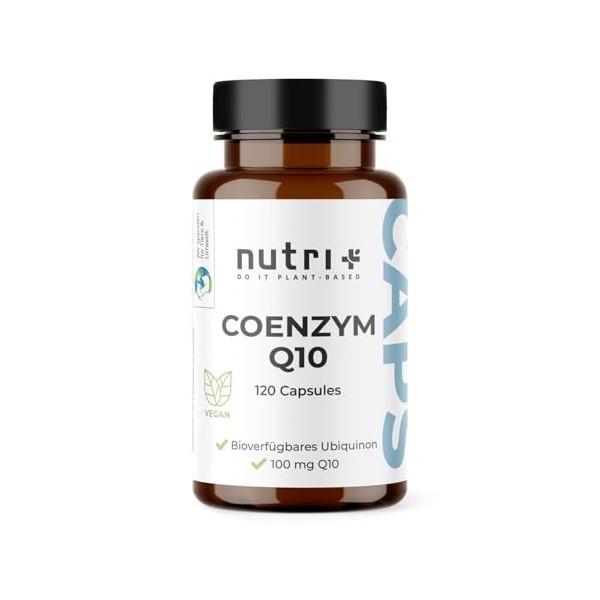 nutri+ Coenzyme Q10 Ubiquinone 100 mg – 120 Gélules – Complément alimentaire haute Dosage – soutien Énergie & Vitalité – Anti
