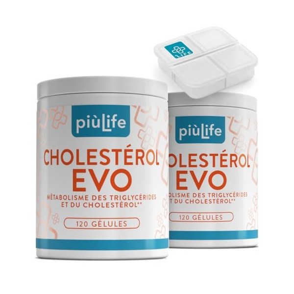 Cholesterol PiùLife – Levure de Riz Rouge avec Berberis aristata, Fenugrec, Policosanol, Coenzyme Q10 et Thiamine – 2 Gélules...