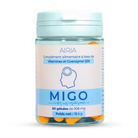 Migo® - Migraine Ophtalmique, Migraine avec Aura et Fatigue Oculaire - Traitement de fond à base de Co-Enzyme Q10, VITAMINE B