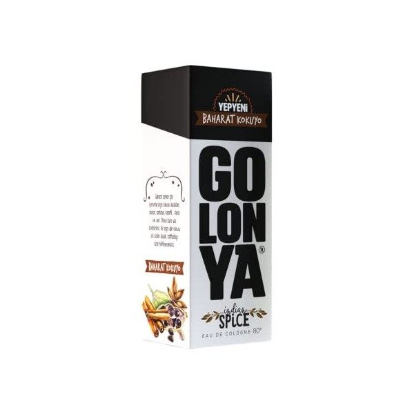 Golonya - SPICE - Flacon deau de Cologne - Bouteille de Kolonya 250ml - Rafraîchissant - Intense - Senteur Mix dEpices - Pa