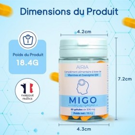 Migo® - Migraine Ophtalmique, Migraine avec Aura et Fatigue Oculaire - Traitement de fond à base de Co-Enzyme Q10, VITAMINE B