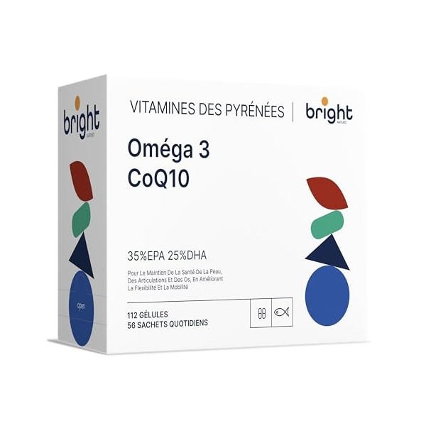 Omega 3 et Coenzyme Q10 Ubiquinol - 2 Compléments en 1 Pack pour Cœur et Énergie Cellulaire I 56 Doses Journalières