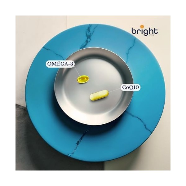 Omega 3 et Coenzyme Q10 Ubiquinol - 2 Compléments en 1 Pack pour Cœur et Énergie Cellulaire I 56 Doses Journalières