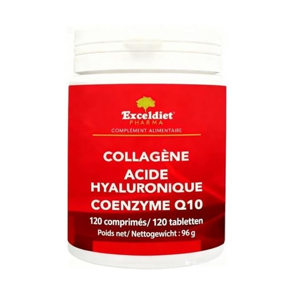 Collagène Marin – Acide Hyaluronique & Q10 – 120 Comprimés – Éclat de la Peau, Élasticité & Articulations – Cure 4 Mois – For