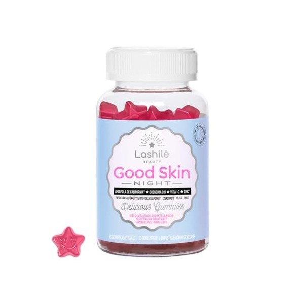 Lashilé Beauty - Complément Alimentaire - Régénérateur de peau pendant la nuit - Good Skin Night - Made In France - Coenzyme ...