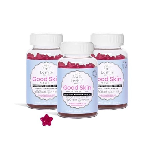 Lashilé Beauty - Complément Alimentaire - Régénérateur de peau pendant la nuit - Good Skin Night - Made In France - Coenzyme ...