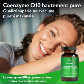 Vitabay Coenzyme Q10 Ubiquinone 200 mg – 120 capsules végétales – CoQ10 hautement dosé – Q10 naturel issu de fermentation vég