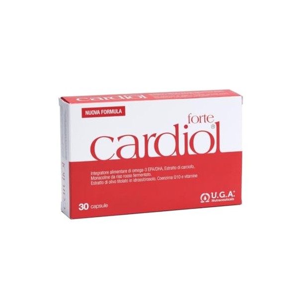 Cardiol Forte – Supplément avec oméga-3 EPA/DHA - acide folique, coenzyme Q10 et vitamine E - pour le puits du cœur - monacol