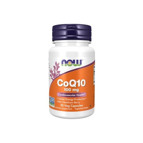 Now Foods CoQ10 100mg with Hawthorn Berry 30 vCapsules Sans saveur - Vitamines, minéraux et santé - Enzymes