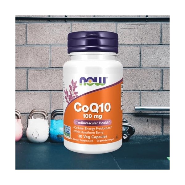 Now Foods CoQ10 100mg with Hawthorn Berry 30 vCapsules Sans saveur - Vitamines, minéraux et santé - Enzymes