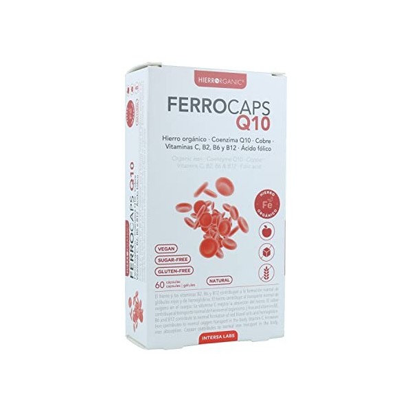 INTERSA FERROCAPS Q10 60cap. – complément complet proposé en gélules pratiques, à prendre régulièrement selon la dose conseil