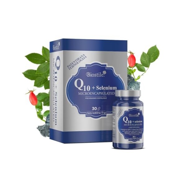 Biostile Q10 + Sélénium - Microencapsulé, renforce le système immunitaire et la santé des cellules