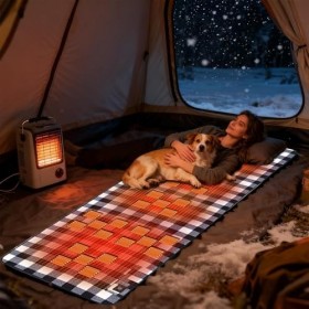 Sac de couchage chauffant – Couverture chauffante réglable à 3 niveaux pour le camping, sac de couchage thermique pliable ave