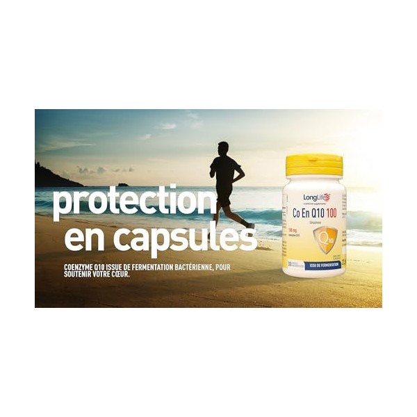 LongLife® CO EN Q10 100 mg | Coenzyme Q10, ubidécarénone pure | Antioxydant et énergisant cellulaire | Issu de fermentation |