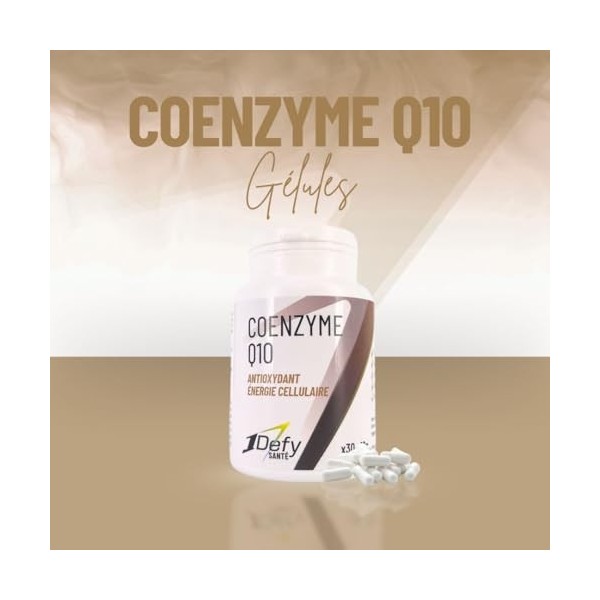 1Defy - Coenzyme Q10 - Ubiquinone - Expertise pharmaceutique - Enveloppe gélatine animale - 30 gélules