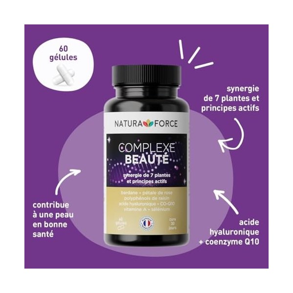 Complexe Beauté - peau saine et saine - combat la formation de radicaux libres - Hydrate lépiderme - Antioxydants - Maintien ...