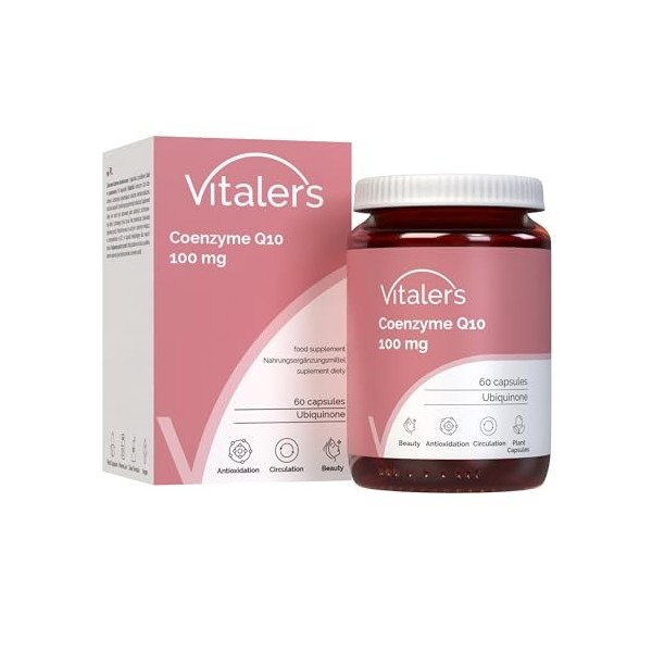 Vitalers Coenzyme Q10 100 mg - 60 gélules, Végétalien, 2 mois de supplémentation Sans conservateur, Composition pure