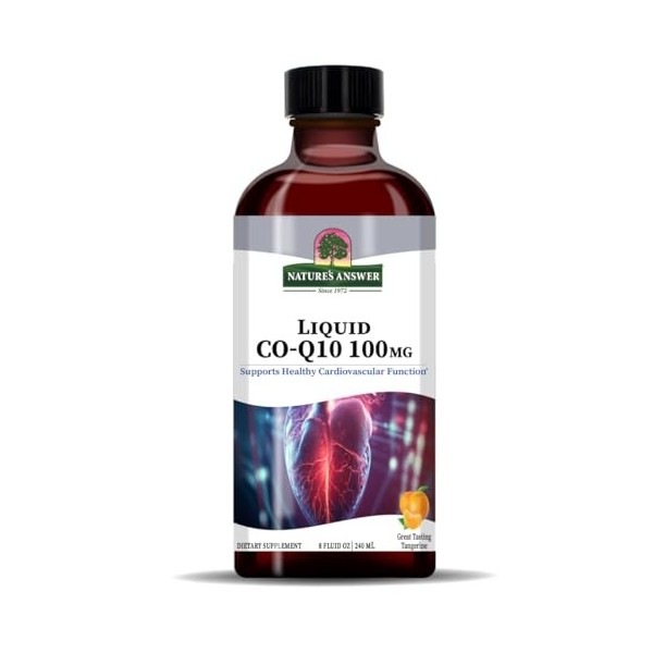 Naturals Answer Coq10 sous forme liquide, saveur naturelle de mandarine, 240 ml, sans cruauté envers les animaux, tournesol