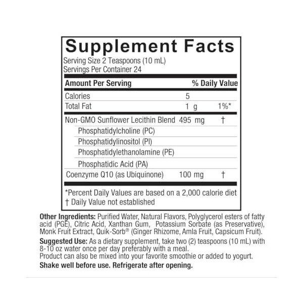 Naturals Answer Coq10 sous forme liquide, saveur naturelle de mandarine, 240 ml, sans cruauté envers les animaux, tournesol