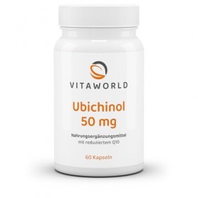 vitaworld Ubichinol 50mg Gélules Active et donc plus facilement Absorbable Forme du Q10 60 Gélules
