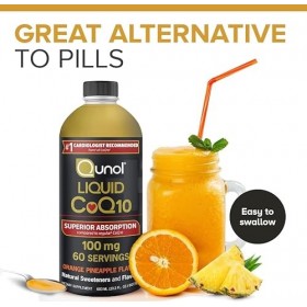 Liquide Coq10, absorption supérieure, 100 mg, ananas orange, 600 ml