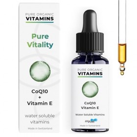 Pure Organic Vitamins Gouttes liquides de coenzyme Q10 avec vitamine E – Complément alimentaire CoQ10 – Technologie MyCell, a