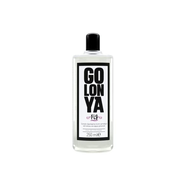 Golonya - FIG - Flacon deau de Cologne - Bouteille de Kolonya 250ml - Rafraîchissant - Intense - Senteur Figue - Parfum unis