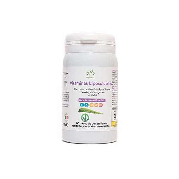 Benessence - Vitamines liposolubles, Coenzyme Q10 et Aloe Vera - 60 gélules