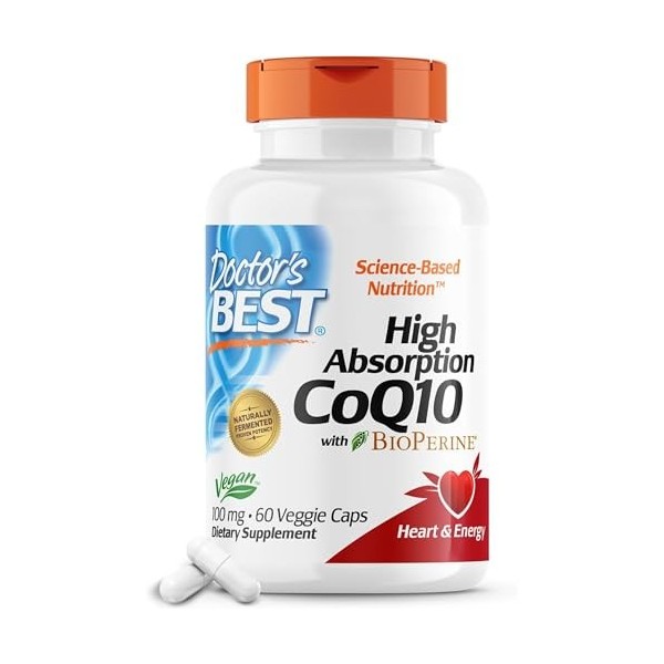 Haute Absorption CoQ10, avec BioPerine, 100 mg, 60 Caps Veggie - Doctor est le meilleur