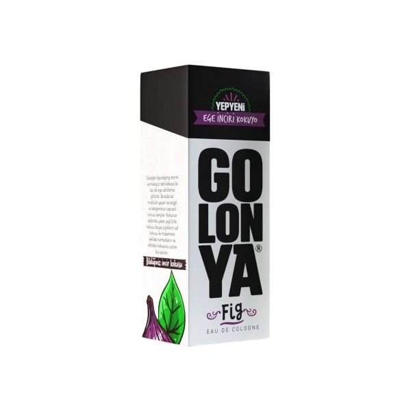 Golonya - FIG - Flacon deau de Cologne - Bouteille de Kolonya 250ml - Rafraîchissant - Intense - Senteur Figue - Parfum unis