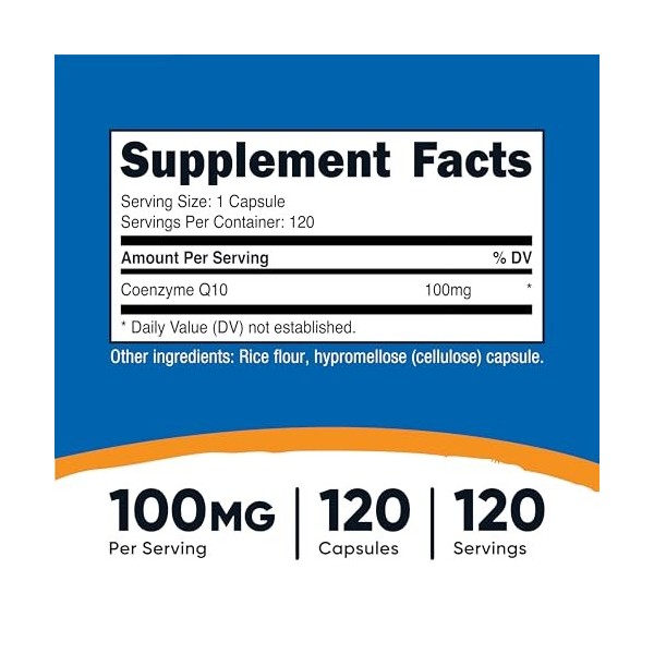 Nutricost CoQ10 - 120 Capsules, 100mg, 120 Servings - High Absorption Coenzyme Q10 by Nutricost