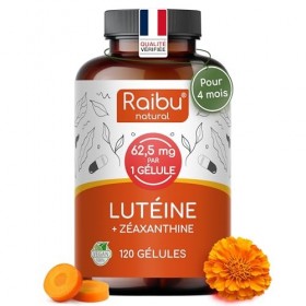 Complément Alimentaire pour les Yeux - Lutéine 50 mg + Zéaxanthine 12,5 mg - 120 Gélules, Traitement de 4 mois - Avec Vitamin