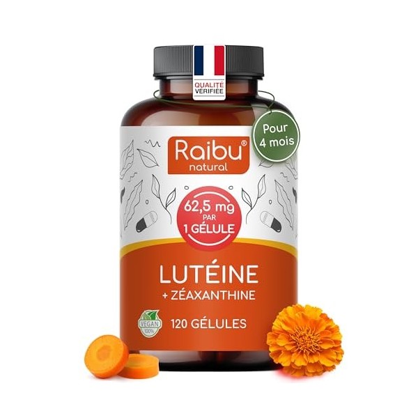 Complément Alimentaire pour les Yeux - Lutéine 50 mg + Zéaxanthine 12,5 mg - 120 Gélules, Traitement de 4 mois - Avec Vitamin
