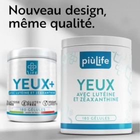 Luteine Zeaxanthine PiùLife Avec Acide Hyaluronique, Vitamine E, A, Zinc, Extrait De Myrtille Yeux Antioxydant Et Vigne, B2, 