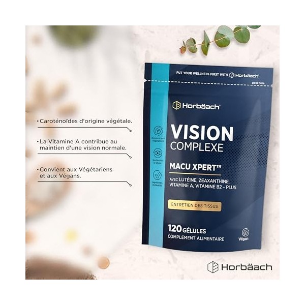 Luteine Zeaxanthine Myrtille pour les Yeux | Supplément Oculaire | Eye Health Supplement | 120 comprimés végétaliens | par Ho