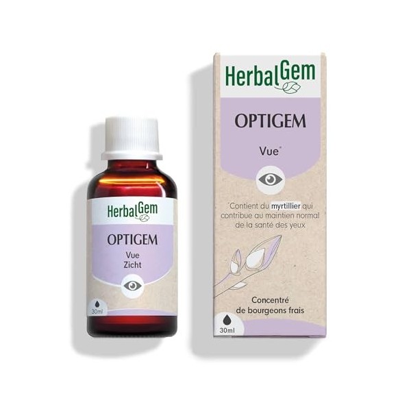 Herbalgem Optigem Complexe de Gemmothérapie Concentrée, Confort Oculaire, 30 ml